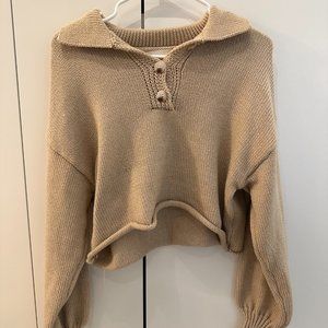 Cropped Knit with Collar